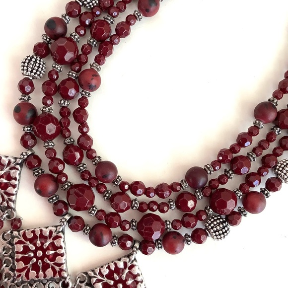 Chicos red beaded necklace and earrings - Picture 3 of 5
